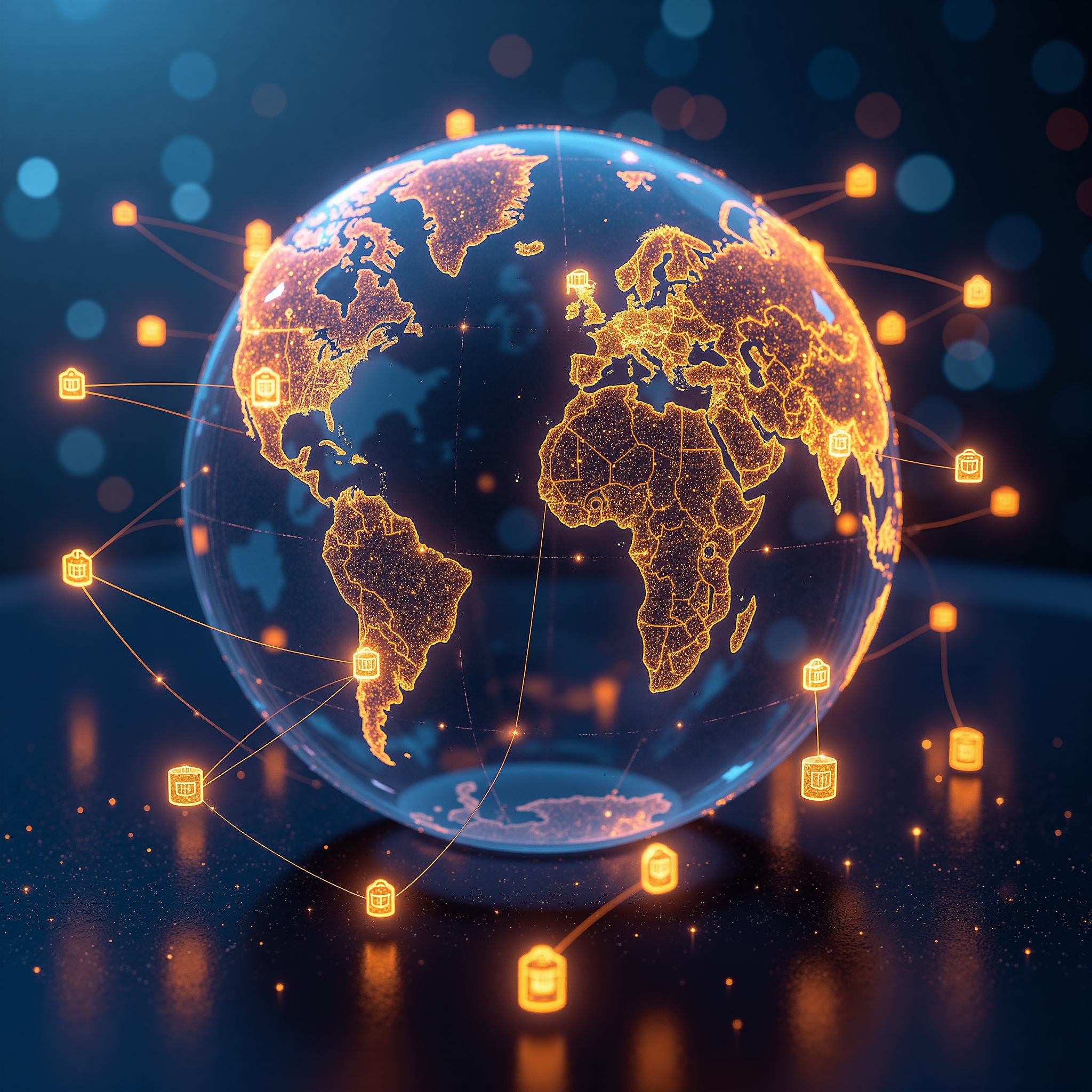 Logistics globe representing ABF Freight International's worldwide reach